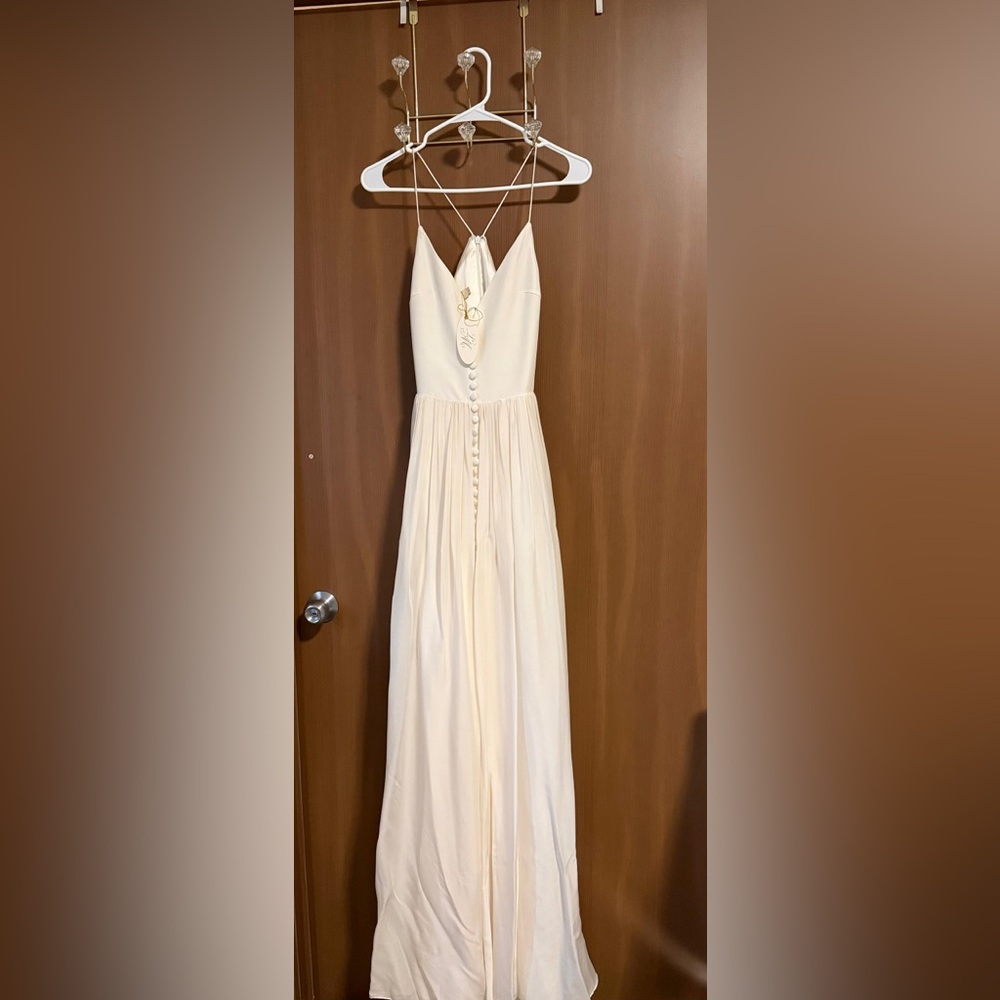 NWT- LEANNE‎ MARSHALL Elegant Ivory maxi Dress Size: 0 - Picture 8 of 16